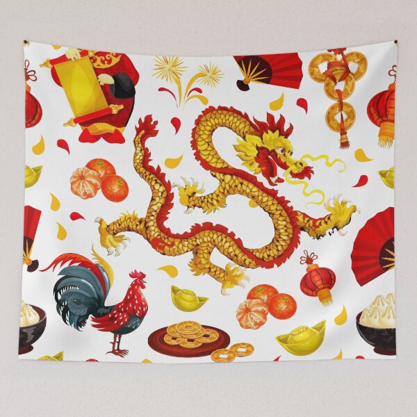 Item preview, Chinese New Year Good Luck and Fortune Dragon and God designed and sold by coffeetea2020.