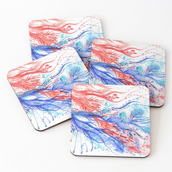 Item preview, Fire and Water - Intuitive abstract watercolour designed and sold by klbailey.