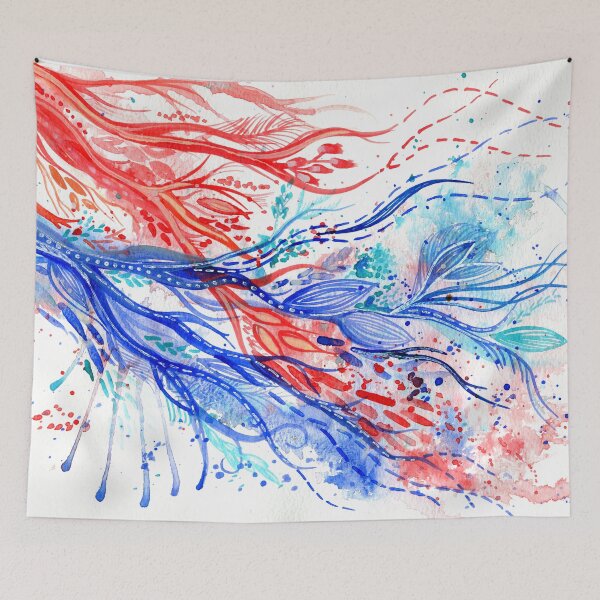 Item preview, Fire and Water - Intuitive abstract watercolour designed and sold by klbailey.