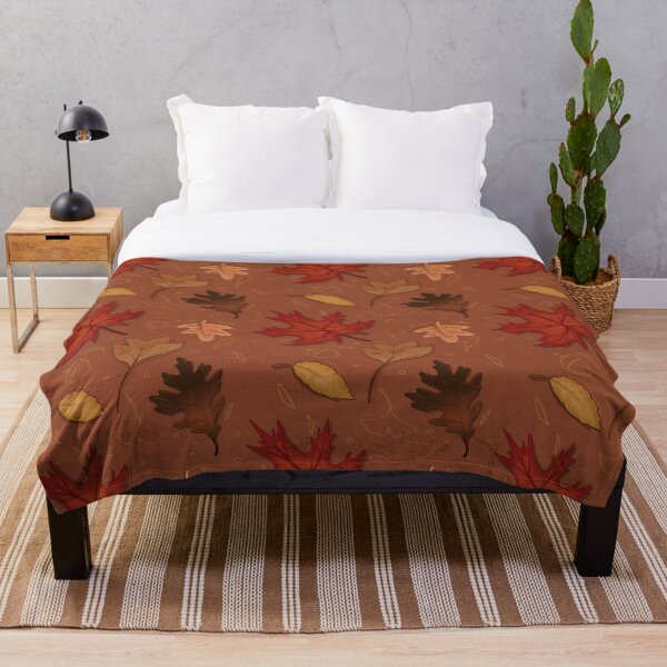 Autumn leaves pattern Throw Blanket