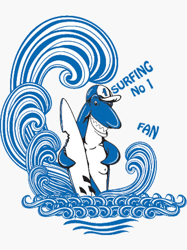 "Surfing number 1 fan Awesome surfer Gift" Sticker for Sale by