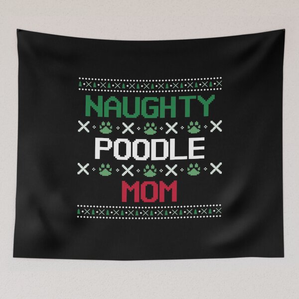 Item preview, Naughty Poodle Mom, Ugly Christmas sweater, Cute paw prints designed and sold by Spiritualish.