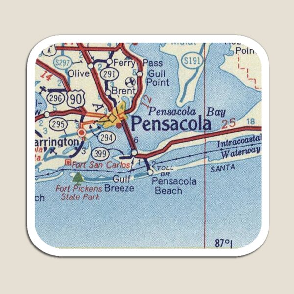 Item preview, Pensacola FL Vintage Map designed and sold by Southwestsky.