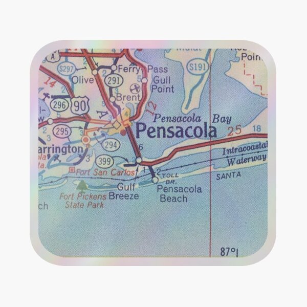 Item preview, Pensacola FL Vintage Map designed and sold by Southwestsky.