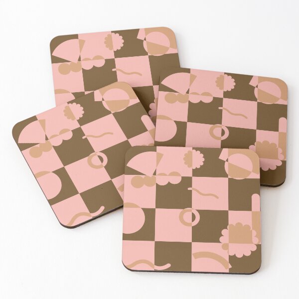 Item preview, Retro Vintage Abstract Checkered (Pink & Brown) designed and sold by aliahasni.