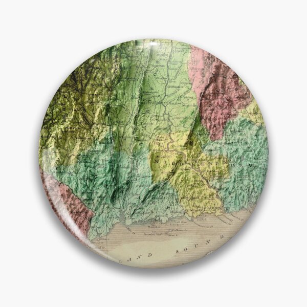 Item preview, 1835 Connecticut Relief Map digitally-rendered designed and sold by ThinkAboutMaps.