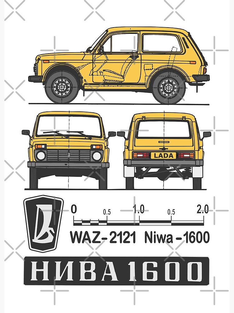 Lada Niva 1600 (colors) Art Board Print for Sale by Groenendijk