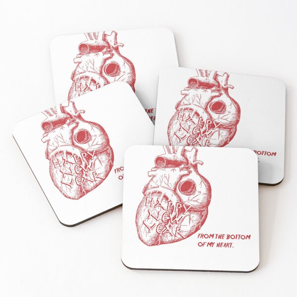 Item preview, Happy New year, From the bottom of my heart! Heart Red, Red color, illustration of the heart designed and sold by HerHim-beyond.