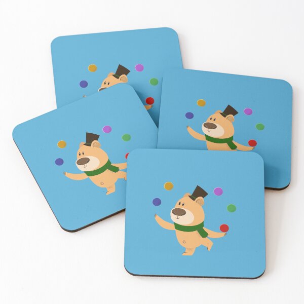 Item preview, Juggling Cute Cartoon Bear Top Hat Green Scarf designed and sold by noirty.