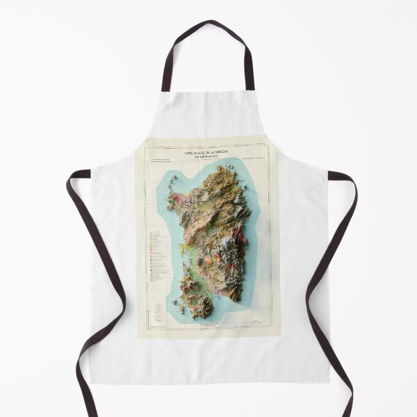 Item preview, 1966 Sardinia Relief Map 3D digitally-rendered designed and sold by ThinkAboutMaps.