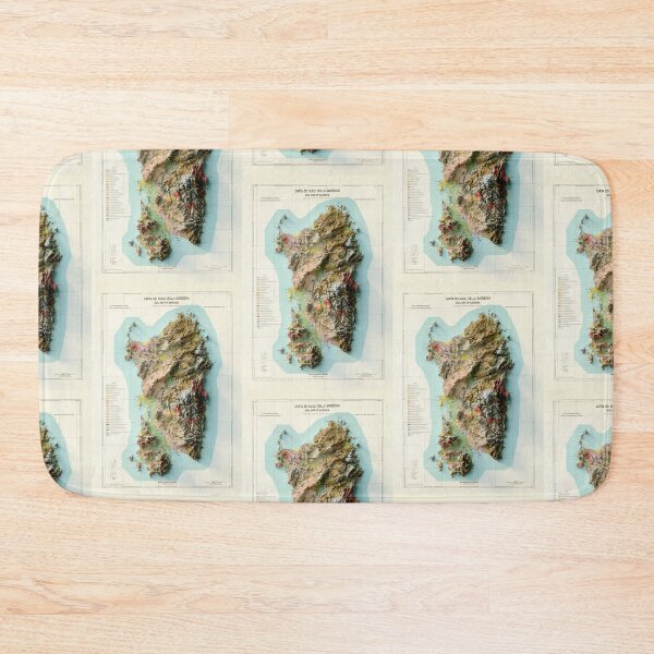 Item preview, 1966 Sardinia Relief Map 3D digitally-rendered designed and sold by ThinkAboutMaps.