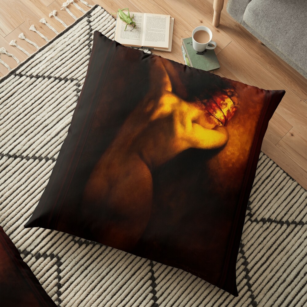 Woman By Golden Light by Albert Joseph Pénot Classical Art Old Masters Reproduction Floor Pillow