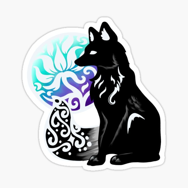Item preview, Floral Black Fox designed and sold by Lady-Lilac.