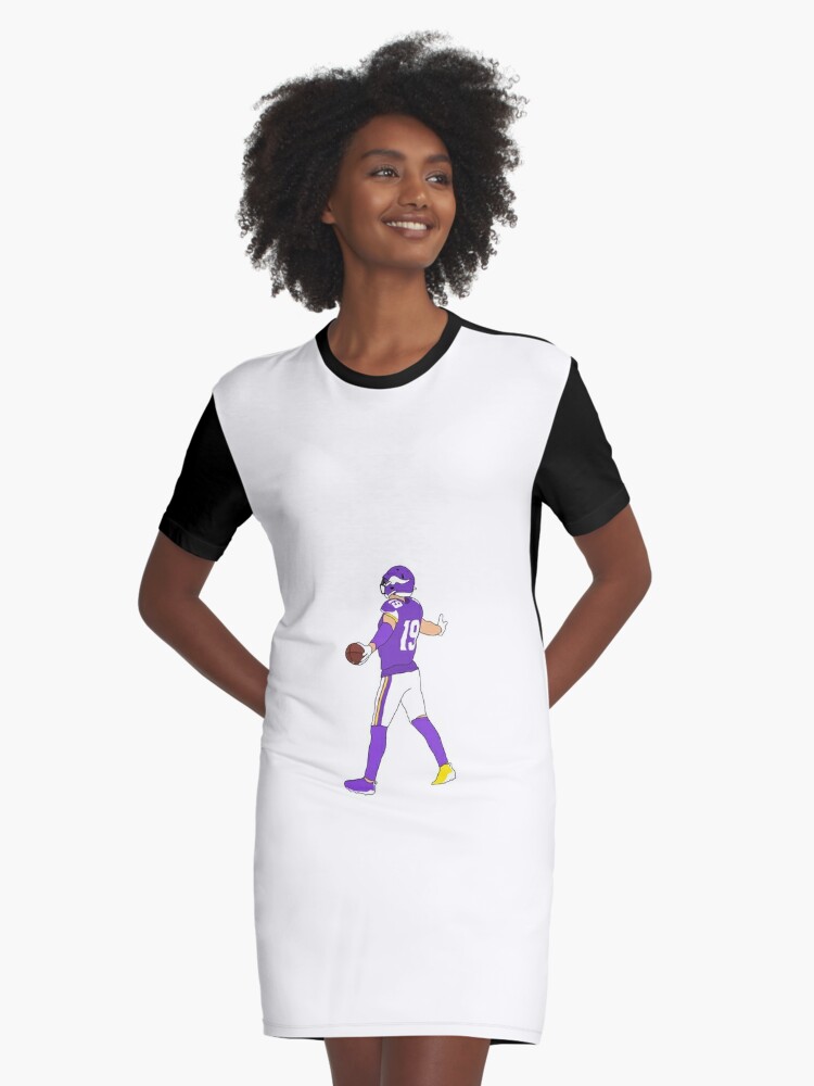 Vikings Adam Thielen 19 Signature Design Graphic T-Shirt Dress