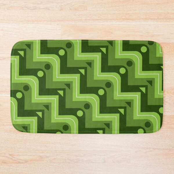 Item preview, Angular & Curved Stairs Geometric Pattern – Green designed and sold by RoguePatterns.
