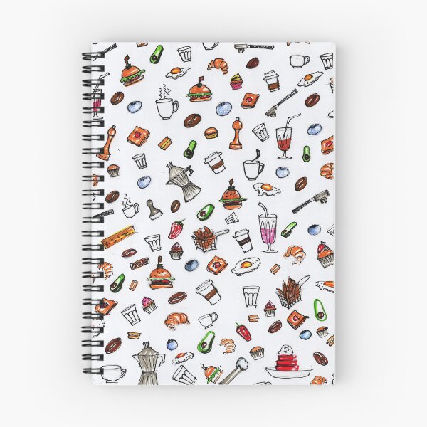 Item preview, The Cafe print, coffee, avocado, Danish pastries, blueberry, muffin, croissant designed and sold by SoumyaShetty.