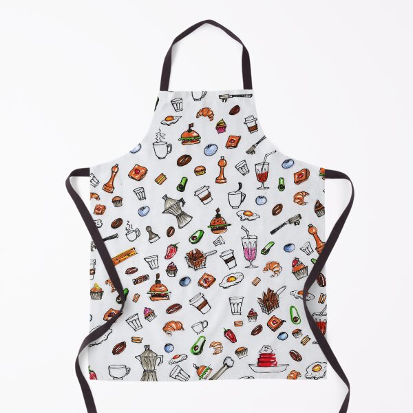 Item preview, The Cafe print, coffee, avocado, Danish pastries, blueberry, muffin, croissant designed and sold by SoumyaShetty.