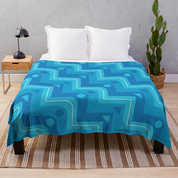 Item preview, Angular & Curved Stairs Geometric Pattern – Blue designed and sold by RoguePatterns.