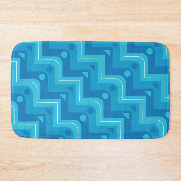 Item preview, Angular & Curved Stairs Geometric Pattern – Blue designed and sold by RoguePatterns.