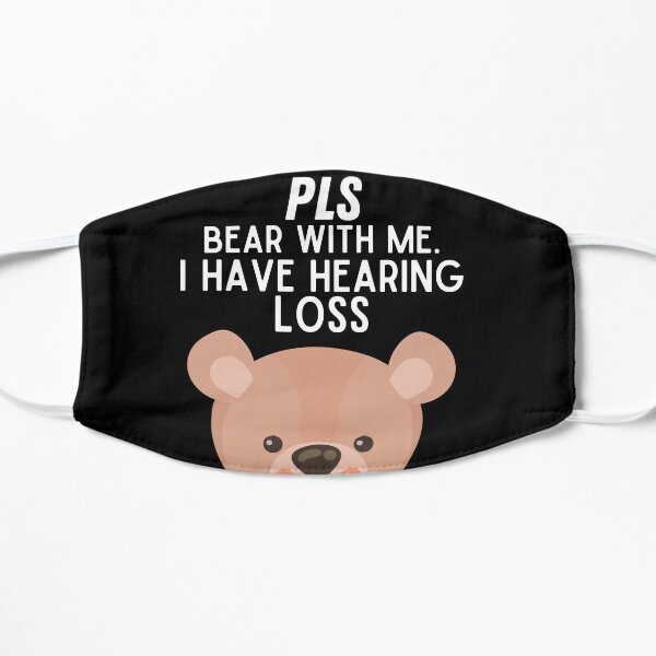 Máscara de oso lindo para personas con discapacidad auditiva Mascarilla plana