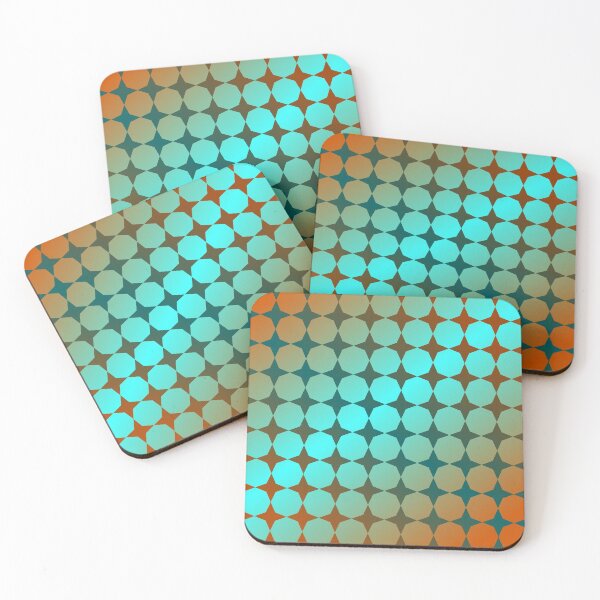 Item preview, Octagons Cyan Orange Ombre designed and sold by Shapes-Mania.