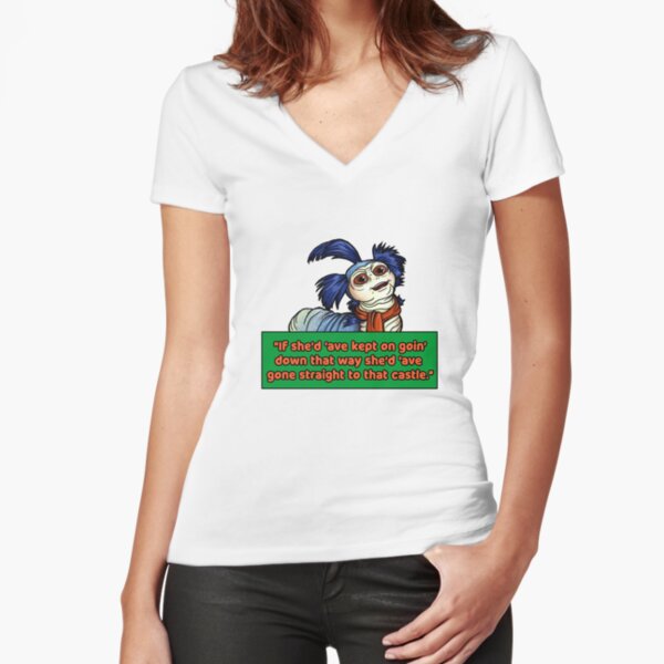 Labyrinth Worm Castle Fitted V-Neck T-Shirt