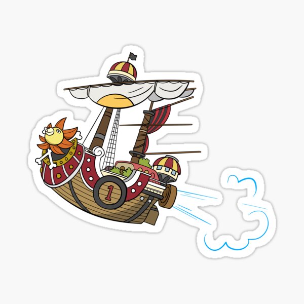 Sticker One Piece - Luffy et son navire le Thousand Sunny
