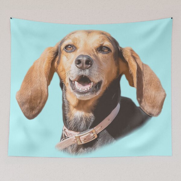 Item preview, Tsivlou, mother of Kroko portrait. Bluish background. designed and sold by KrokoStories.