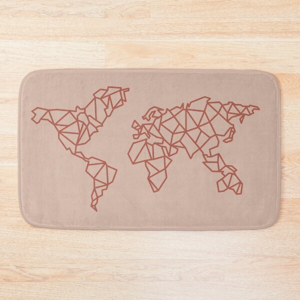 Item preview, Geometric World map  designed and sold by One Line Aesthetics ♡.