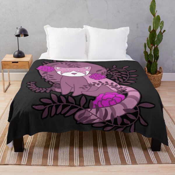 Item preview, Red Panda and Flowers (black/pink) designed and sold by ninebats.