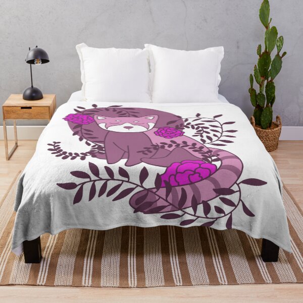 Item preview, Red Panda and Flowers (white/pink) designed and sold by ninebats.