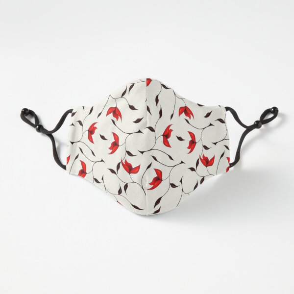 Delicate Red Flower Pattern Fitted 3-Layer