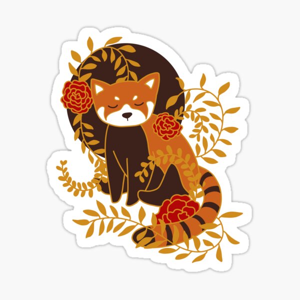 Item preview, Red Panda and Flowers (white/red) designed and sold by ninebats.