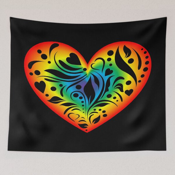 Item preview, Shining rainbow heart with a pattern designed and sold by helenkaiy.