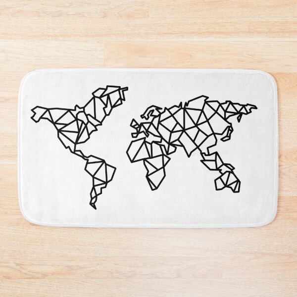 Item preview, Geometric World map  designed and sold by One Line Aesthetics ♡.