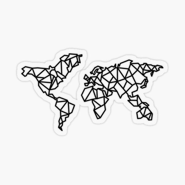 Item preview, Geometric World map  designed and sold by One Line Aesthetics ♡.