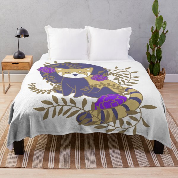 Item preview, Red Panda and Flowers (white/violet) designed and sold by ninebats.