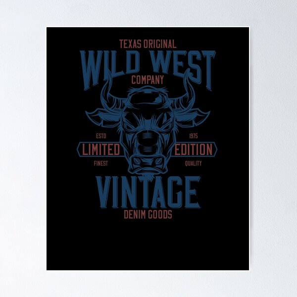 Item preview, Texas Original Wild West Vintage Rodeo Bull designed and sold by Two Left Hands Design.