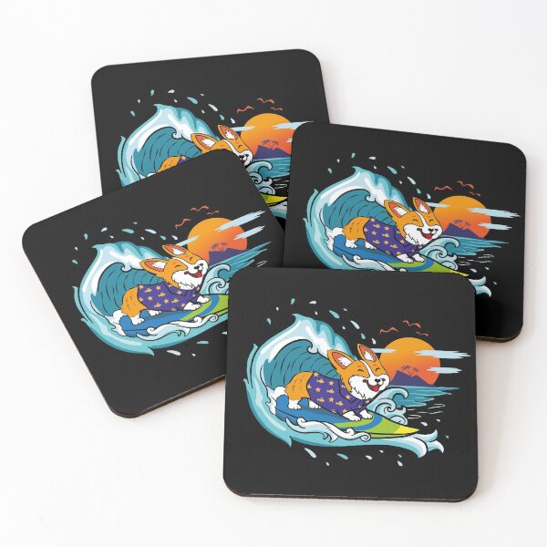Item preview, Surfing Corgi Funny Wave Riding Dog Lover Gift designed and sold by Basti09.