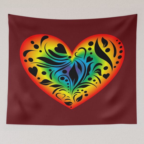 Item preview, Shining rainbow heart with a pattern designed and sold by helenkaiy.