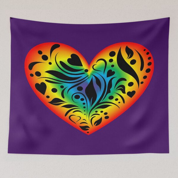 Item preview, Shining rainbow heart with a pattern designed and sold by helenkaiy.