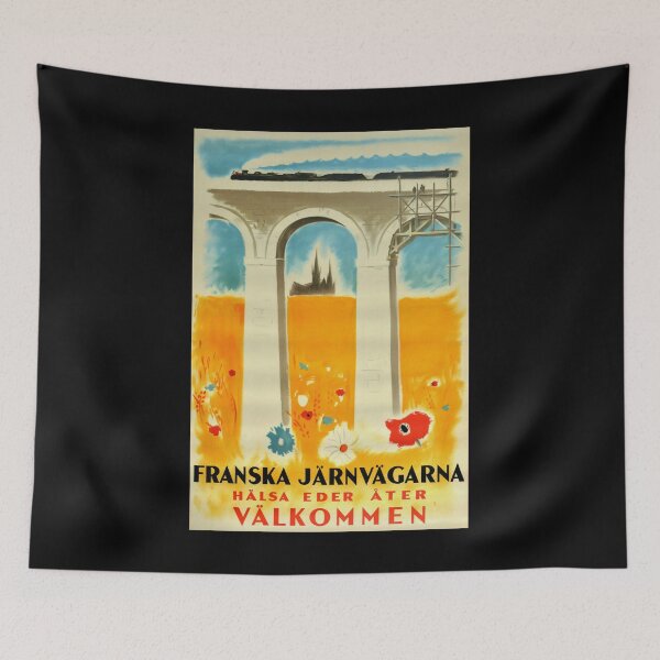 Item preview, Franska Jaernvaegarna retro poster designed and sold by CorasPosters.
