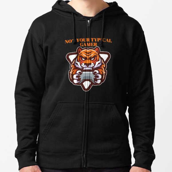 Not Your TYPICAL GAMER Tiger Design Zipped Hoodie