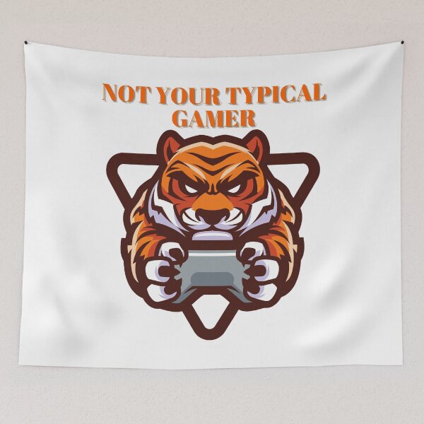 Item preview, Not Your TYPICAL GAMER Tiger Design designed and sold by LevelUpMerch.