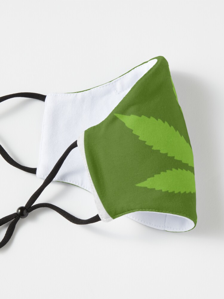 Alternate view of cannabis leaf logo Mask
