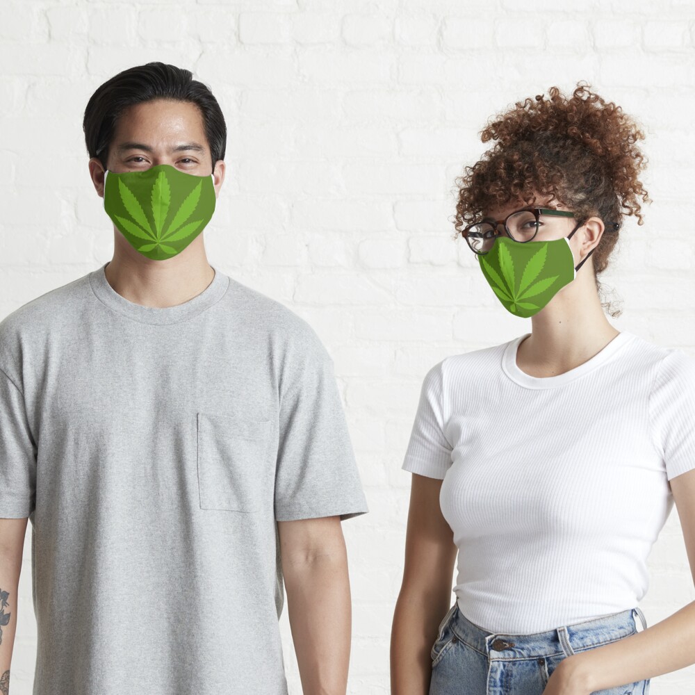 cannabis leaf logo Mask
