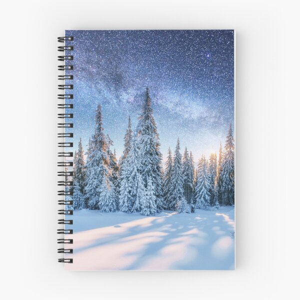 Item preview, Pine trees in the snow stars in sky designed and sold by ChestnutAlley.