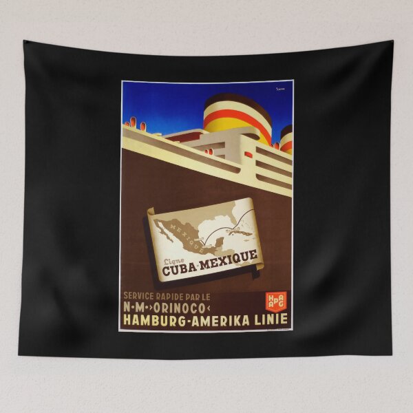 Item preview, Cuba Mexique retro poster designed and sold by CorasPosters.