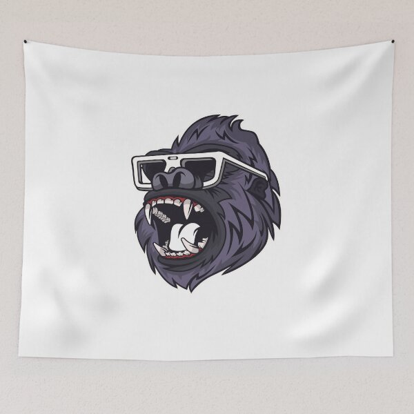 Item preview, cool roaring gorilla, gorilla motif, funny gift idea, monkey designed and sold by ThommyBLN.
