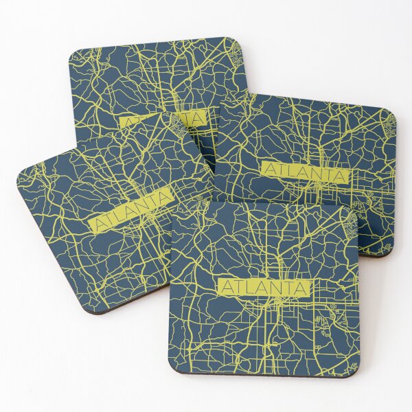 Item preview, Atlanta Street Map Yellow and Blue designed and sold by HelloGentry.